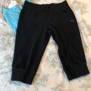 Puma black cropped joggers